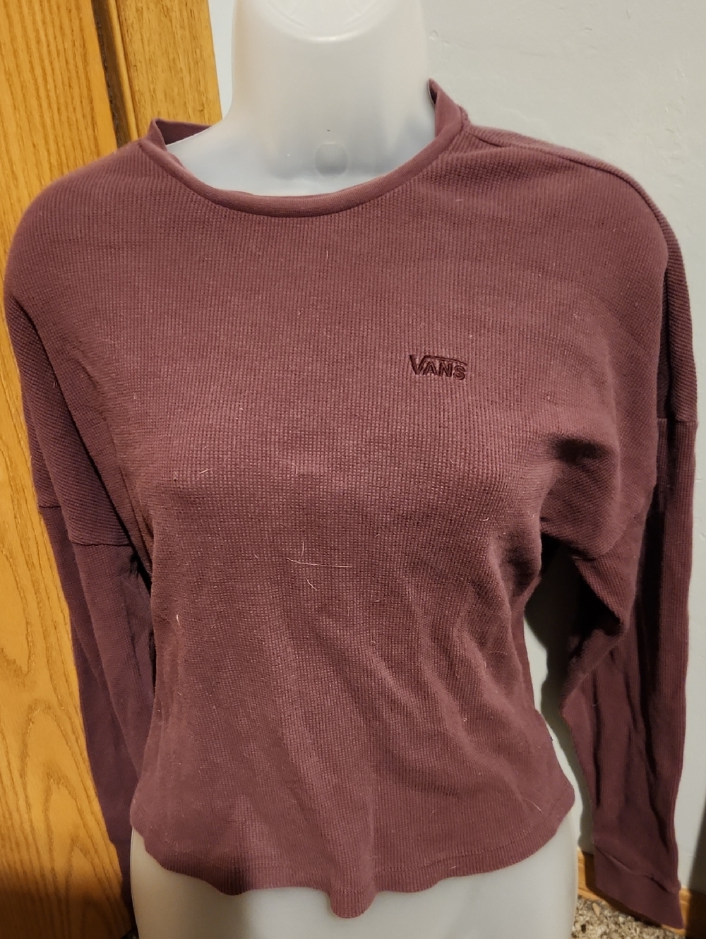 Vans Women's Long Sleeve Waffle Top - Mauve Plum